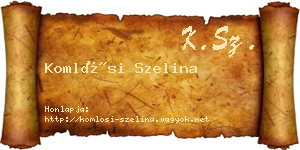 Komlósi Szelina névjegykártya